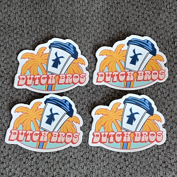 NEW Dutch Bros Palm Tree Stickers! Set of 4! - Picture 1 of 3